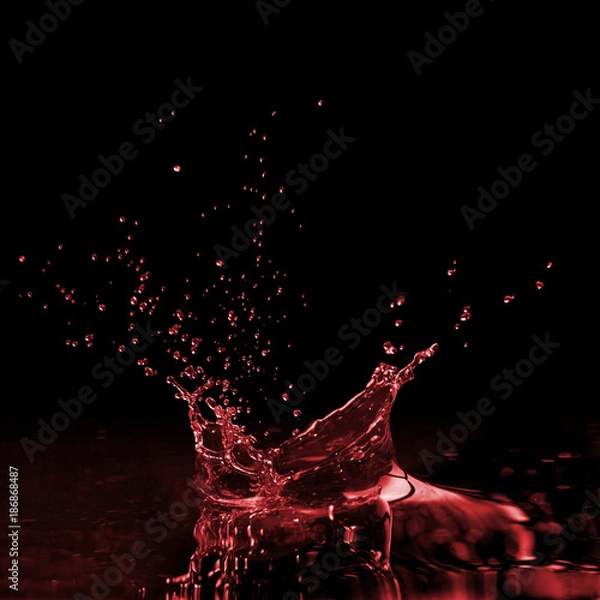 Fototapeta Red splash on a black