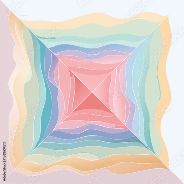 Fototapeta Modern Flat Abstract Paper Layer Composition