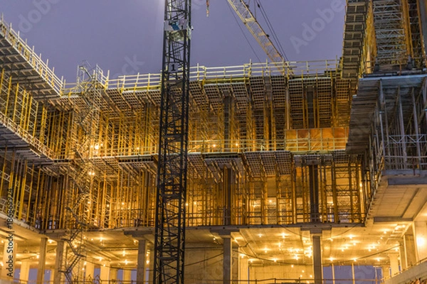 Obraz Plac budowy wieczorem.