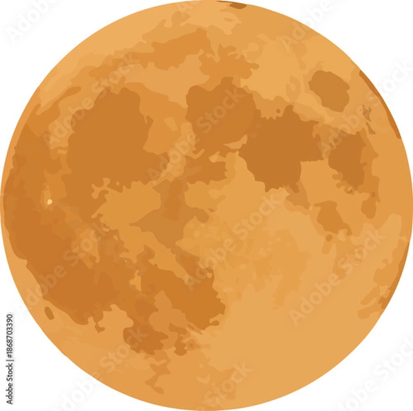 Obraz Moon Vector on Transparent Background with Night and Celestial Concept