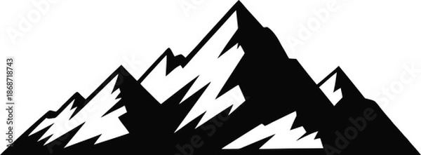 Obraz Rugged Mountain Range Silhouette