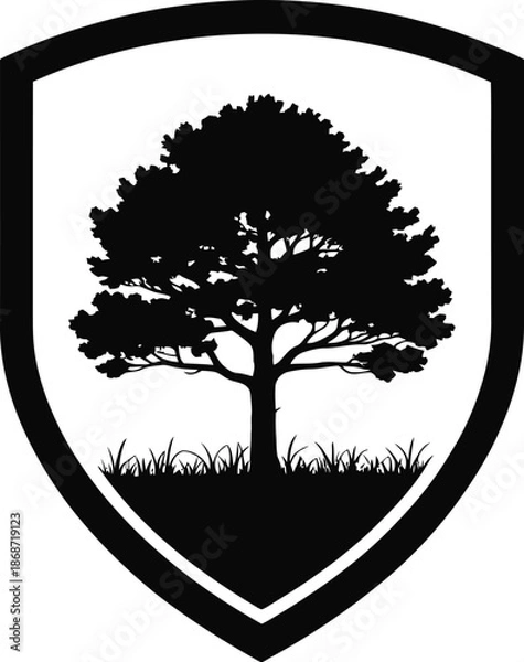 Obraz Large Tree Inside Shield Frame