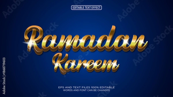 Obraz Ramadan Kareem gold style 3D editable text effect