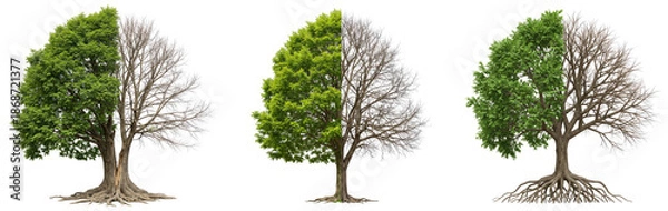 Obraz Seasons Split Tree Concept Transparent Background  
