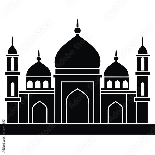 Obraz islamic mosque line vector