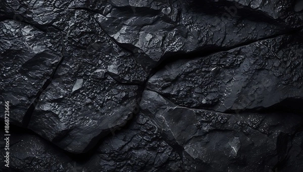 Obraz Dark coal texture with rough cracked surface