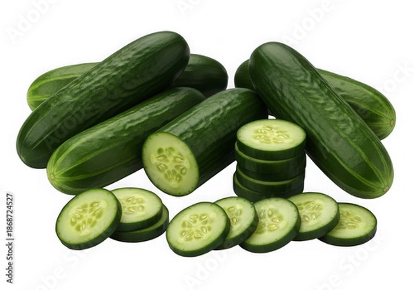 Obraz Freshly sliced cucumbers