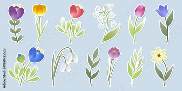 Obraz Spring Flower Sticker Set