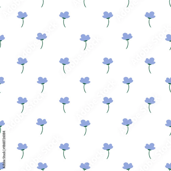 Obraz seamless pattern with light blue flowers 