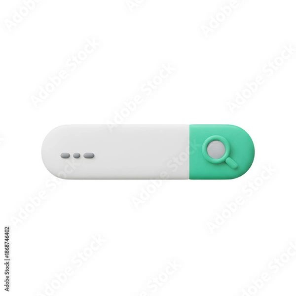 Obraz Minimalist Search Bar Field 3D Icon for Web Browser Interface on transaparent background