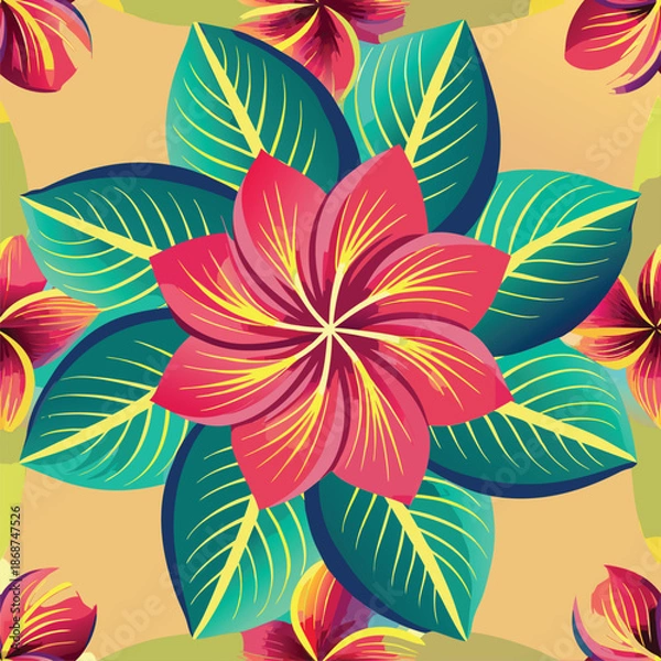Obraz Floral pattern with vibrant colors