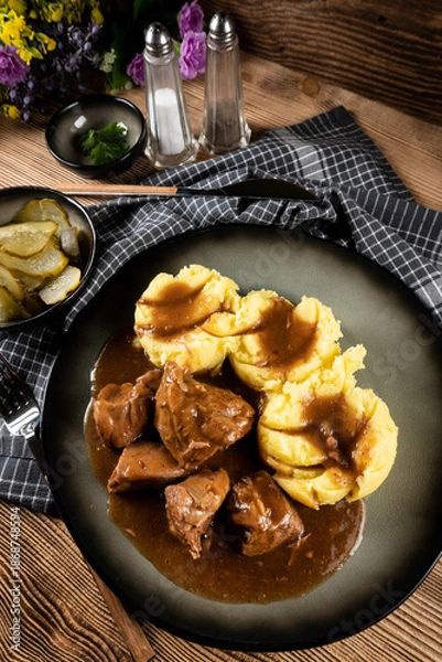 Obraz Stewed turkey meat.