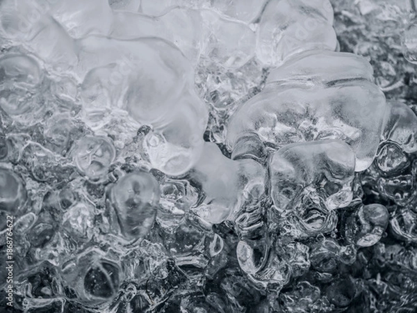 Obraz Ice Along a Flowing Winter Stream cold winter