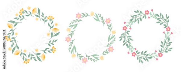 Obraz Floral circle Frame Set