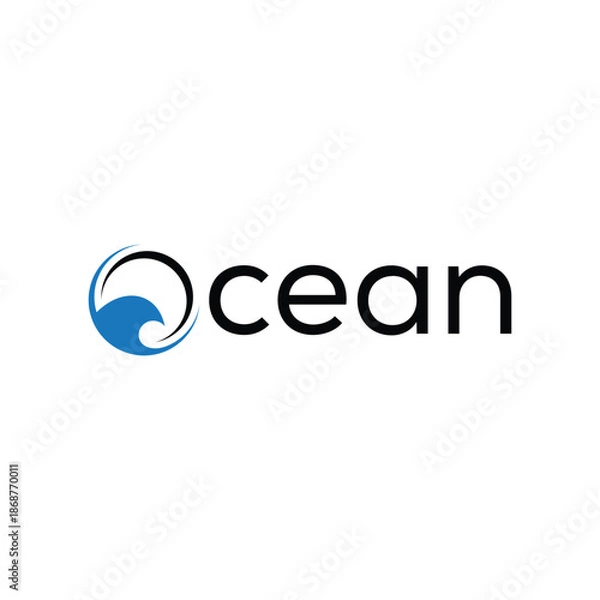 Fototapeta typography text ocean logo graphic design vector