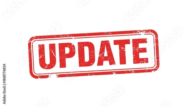 Obraz A red update stamp on a with a distressed texture