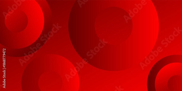 Obraz Abstract red background with circles. Dynamic shapes composition. Vector illustration
