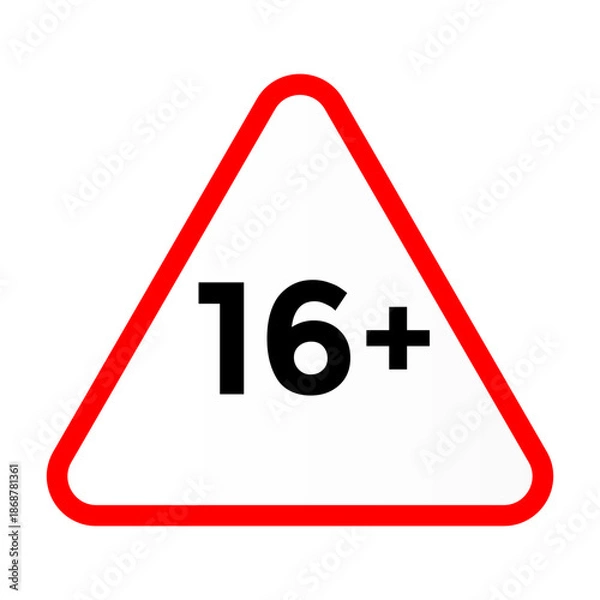 Obraz Official 16 Plus Age Restriction Warning Triangle Symbol