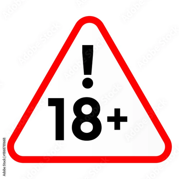 Obraz Official 18 Plus Age Restriction Warning Triangle Symbol