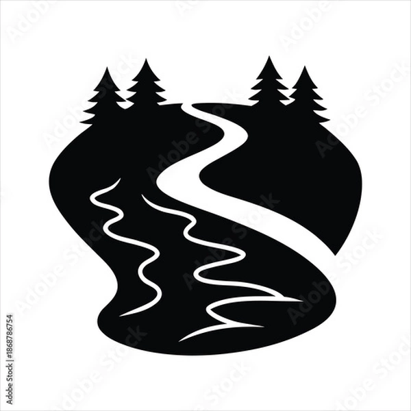 Fototapeta Nature River Flat Illustration Vector