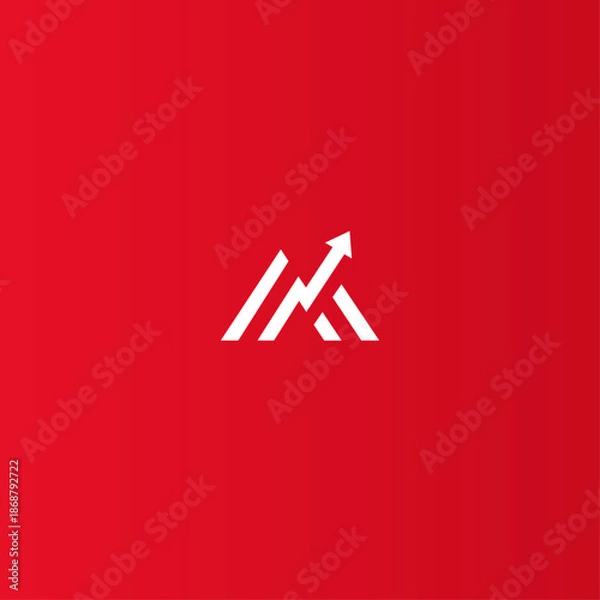 Obraz Letter M mountain logo icon flat vector design