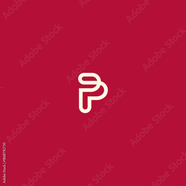 Obraz Letter P logo icon flat vector design