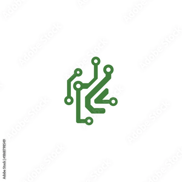 Obraz Modern application logo design element with circuitry and connectivity