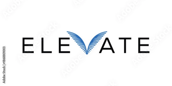 Fototapeta elevate text logo design, typography elevate graphic vector template