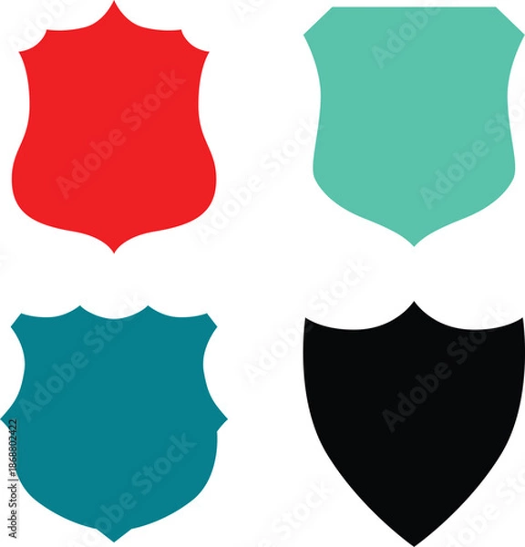Fototapeta Shield Badge Shapes Vector Set – Vintage Emblems & Labels