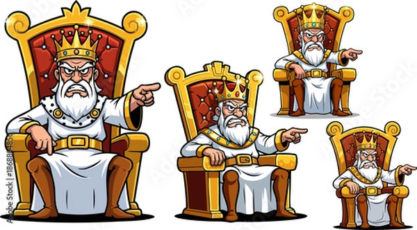 Obraz Angry king sitting on throne
