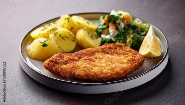 Obraz Schnitzel With Potato Salad