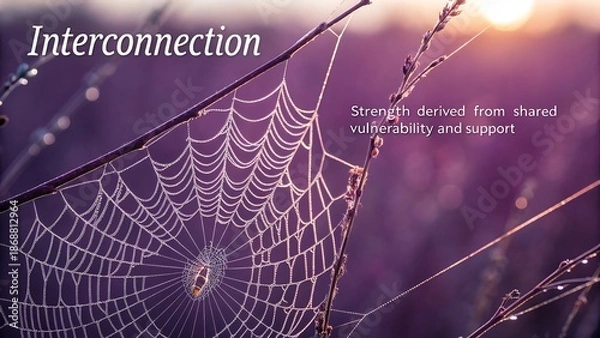 Obraz Interconnection: A Delicate Spiderwebs Strength and Shared Vulnerability.