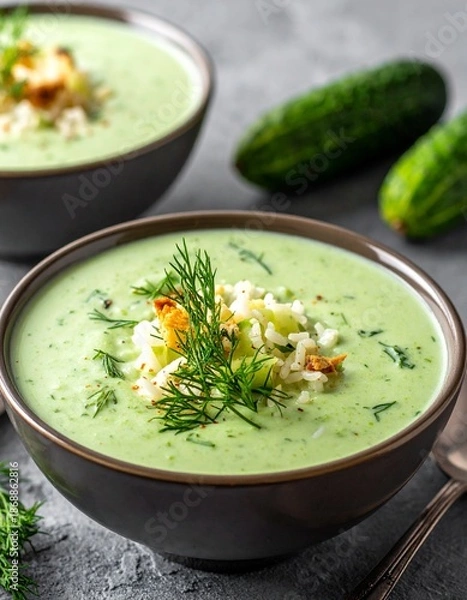 Obraz Gurkensuppe mit Dill