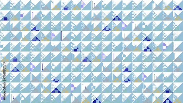 Obraz 冬の季節の彩り和柄背景イラスト
