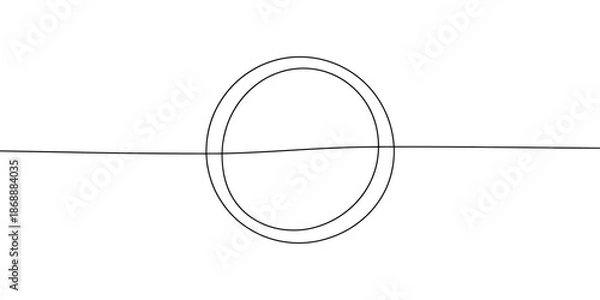 Obraz A simple line intersecting a circle in a minimalist geometric composition