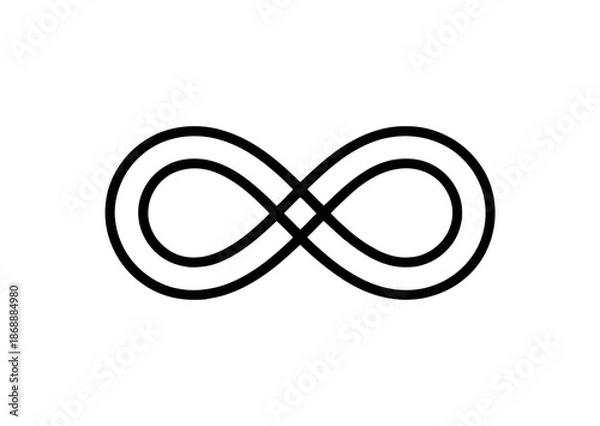 Obraz A simple black infinity symbol on a white background