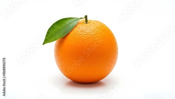 Obraz Vibrant Orange Fruit with Green Leaf