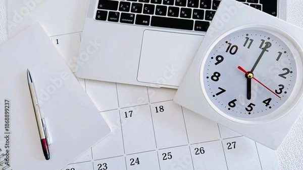 Fototapeta ビジネス　時間管理　ワークライフバランス　16:9