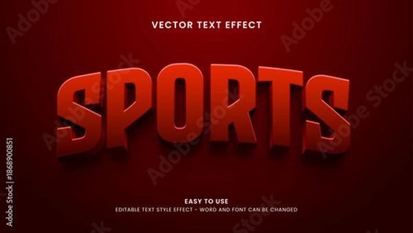 Obraz sport editable text effect 3d vector