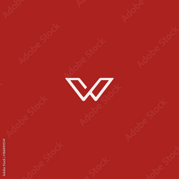 Obraz Letter W logo icon flat vector design