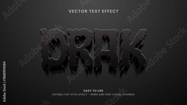Obraz editable text effect dark 3d style premium vector