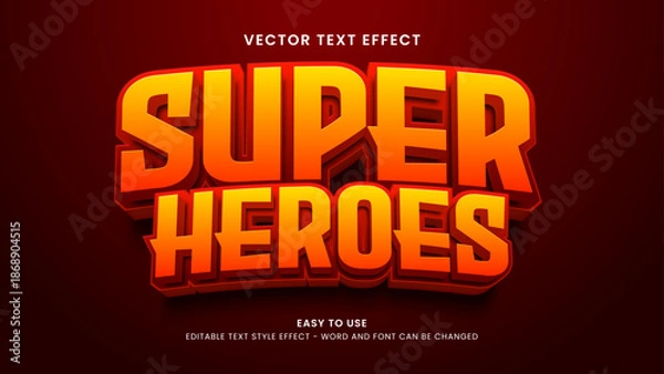 Obraz super heroes editable text effect