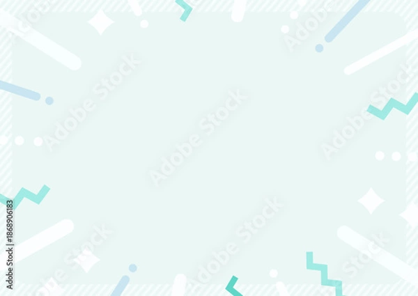 Obraz ミントグリーンのシンプル装飾フレーム背景｜A4  横長 高画質