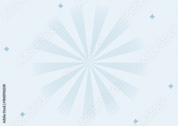 Obraz 淡いブルーの放射線サンバースト背景デザイン｜A4 横 高画質
