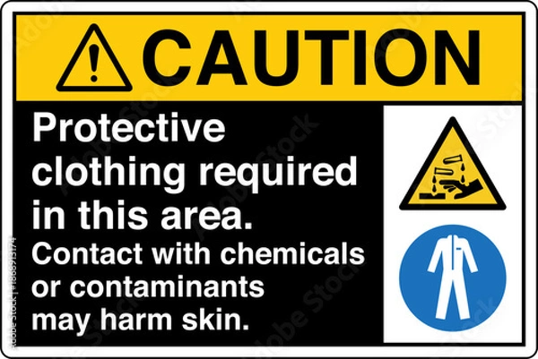 Obraz Safety sign CAUTION protectiv...
