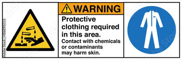 Obraz Safety sign WARNING protectiv...