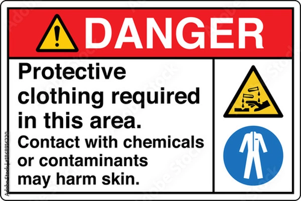 Obraz Safety sign DANGER protective...