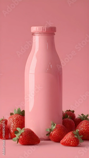 Obraz 
strawbery milk mockup

