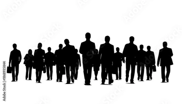 Obraz silhouette people go set
