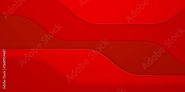 Obraz Vibrant red abstract background featuring wavy layers and subtle shading, creating a dynamic visual effect.